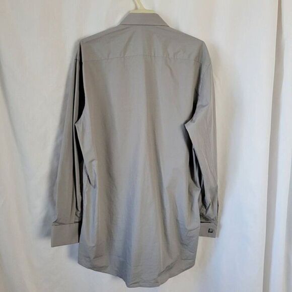 Stacy Adams 15 1/2 x 32/33 Men's Dress Shirt Gray cufflinks French Cuff - Picture 2 of 7